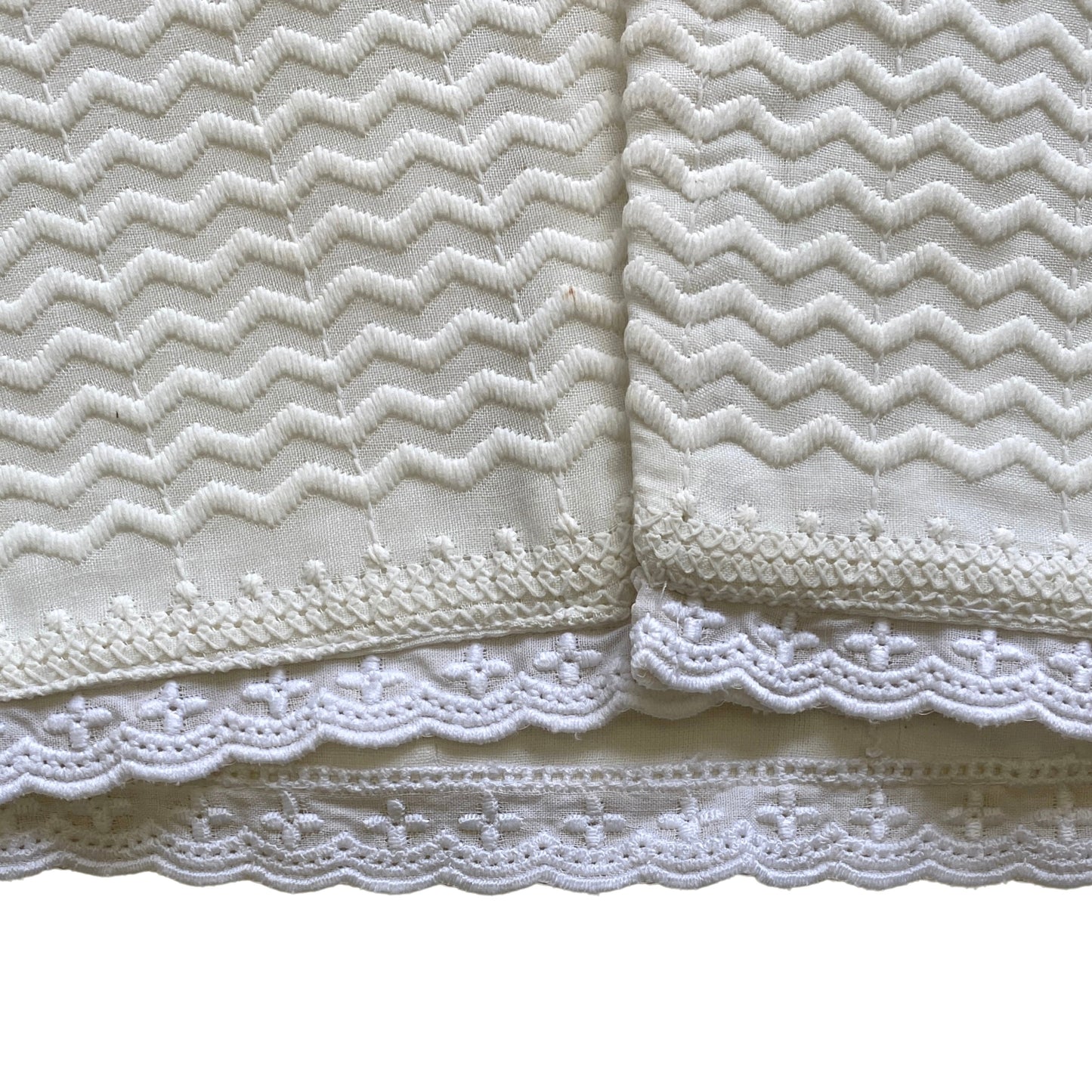Close-up of coco corset with lace trim on a white background