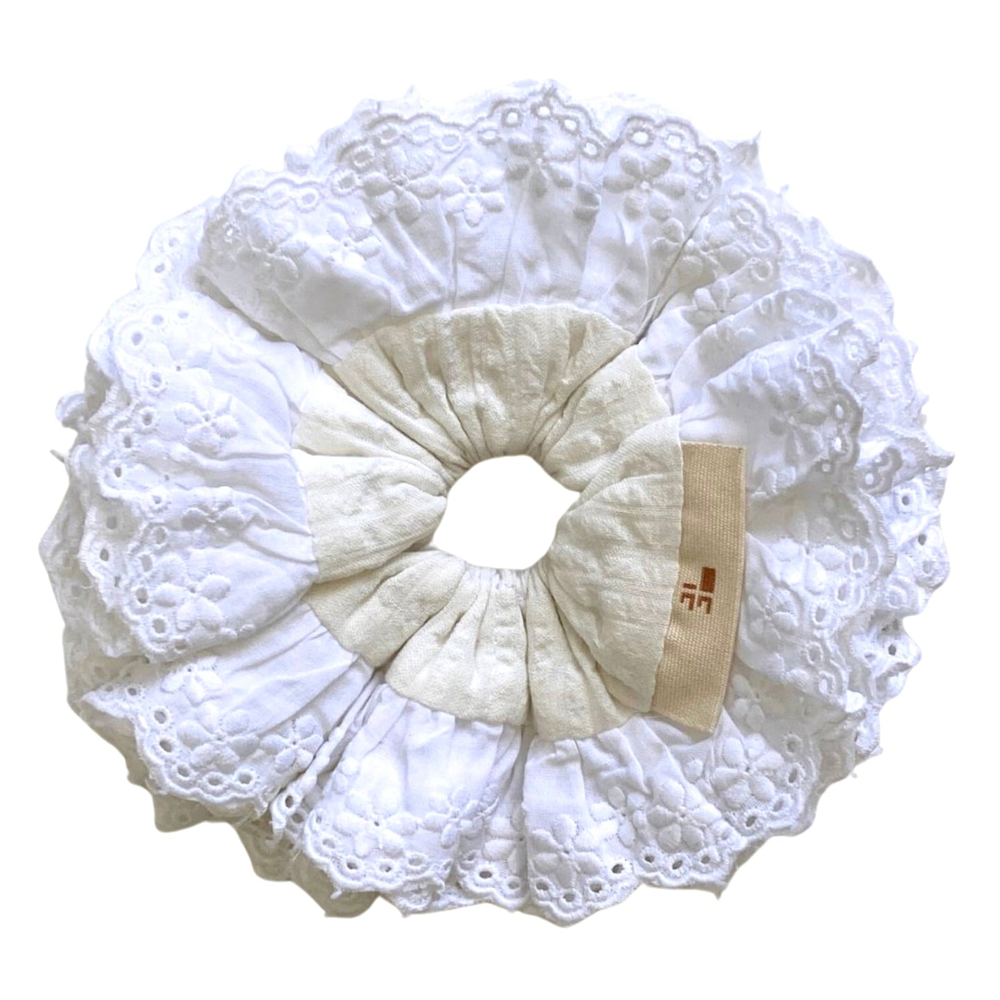 extra large white lacey scrunchie