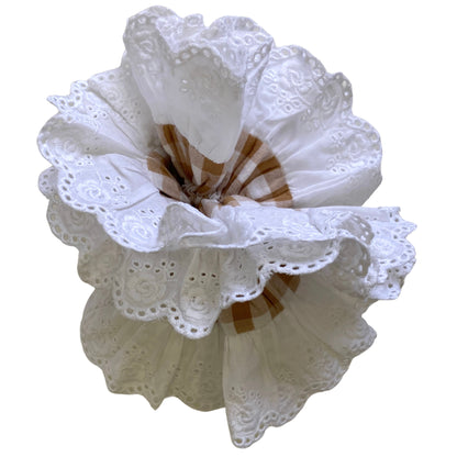 4 layer lace gingham scrunchie