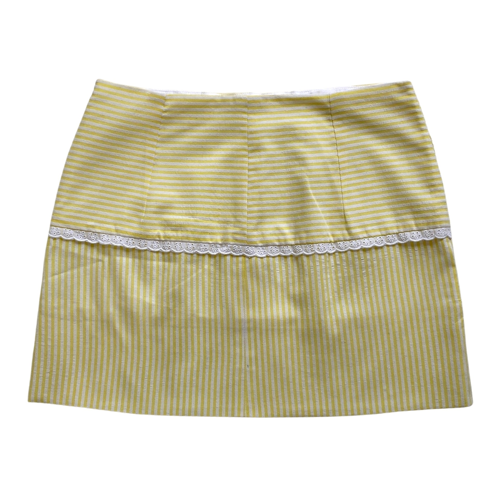 Skirt with lace trim on a white background