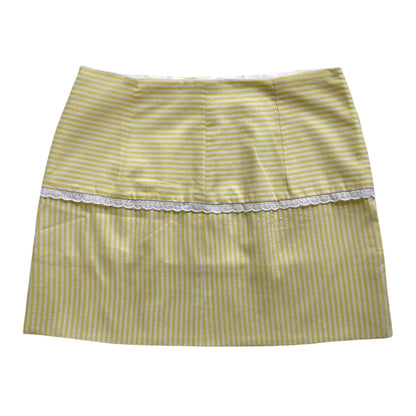 Skirt with lace trim on a white background