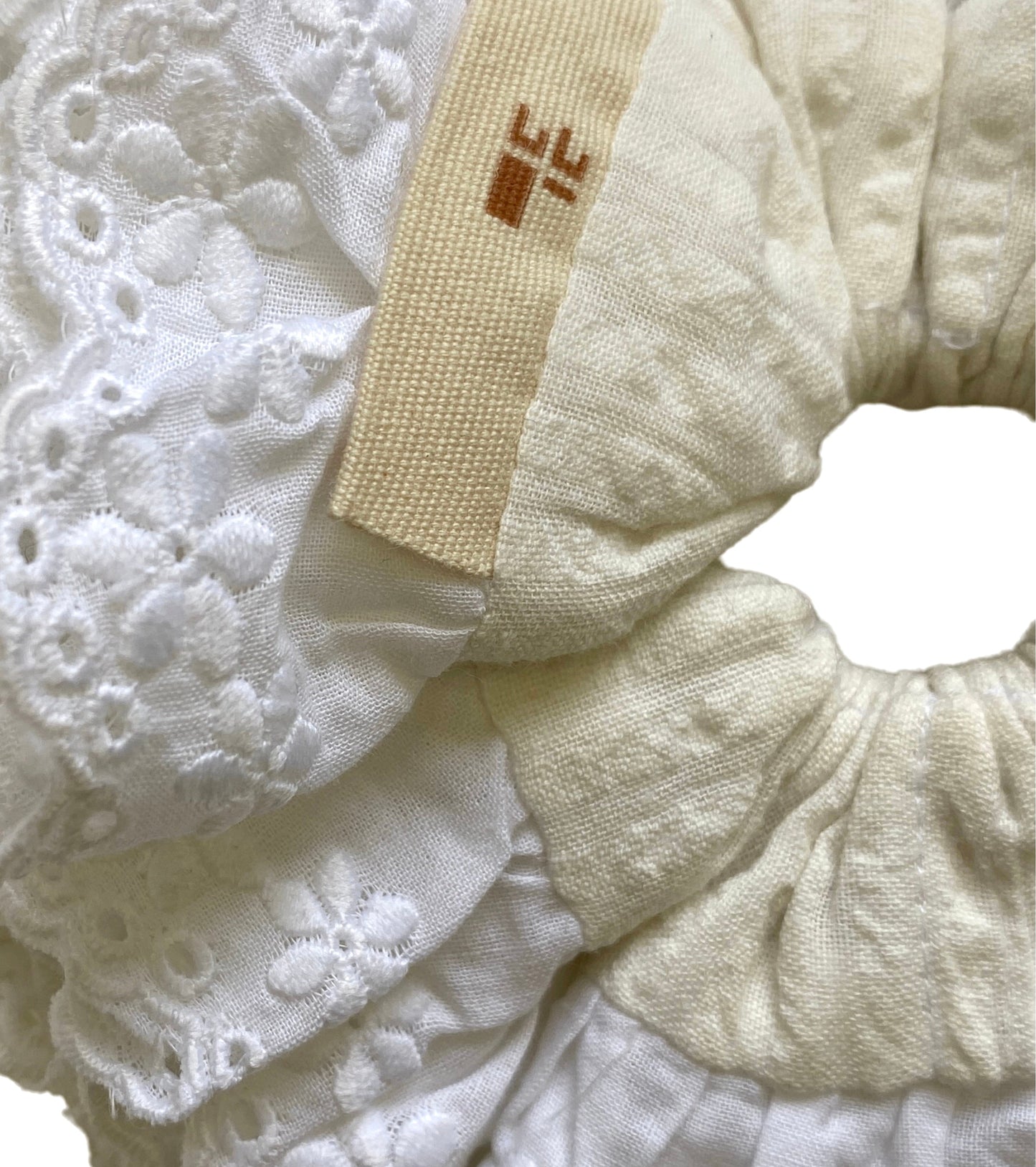 white scrunchie with lace